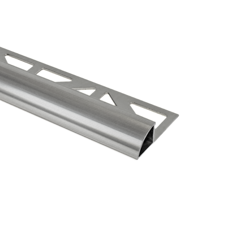 Round Edge Durondell Brushed Chrome Aluminium Tile Trim by Dural Premium Tile Trim